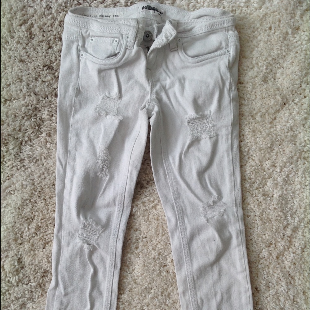 White ripped jeans